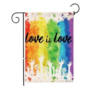 NEW Watercolor Splash LGBT Pride Decor Garden Flag 12x18 inches